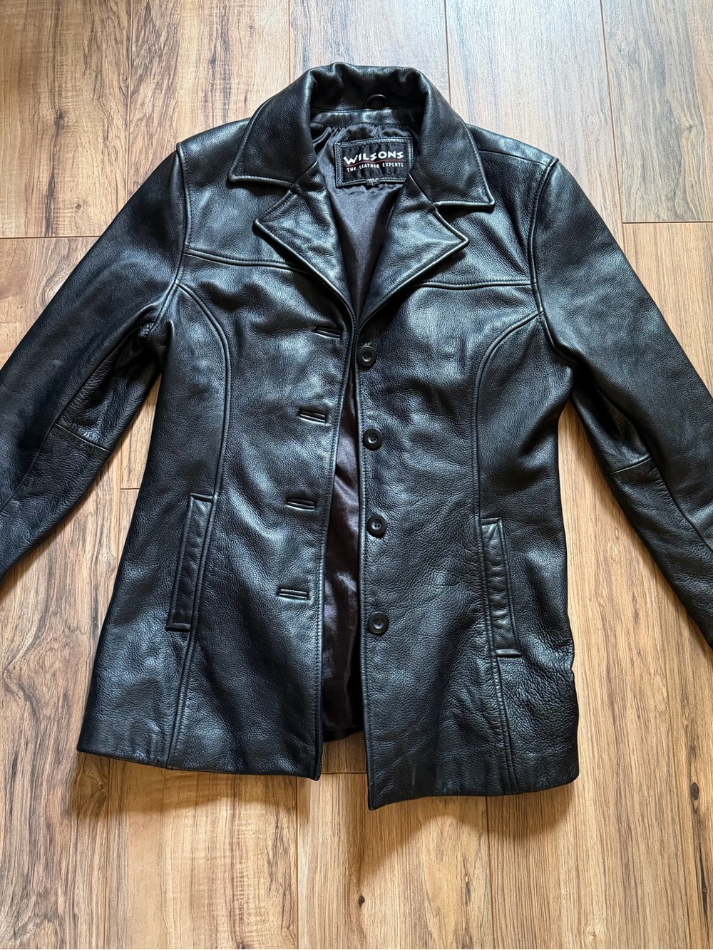 Wilson Black Leather Button-Front Jacket